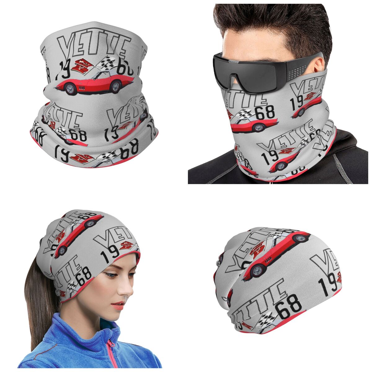 Cycling Headwear - Bandana rouge pour voiture classique Corvette