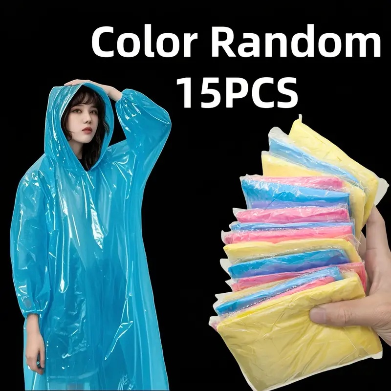 Cycling Gear In Rain - Poncho de pluie transparent jetable de