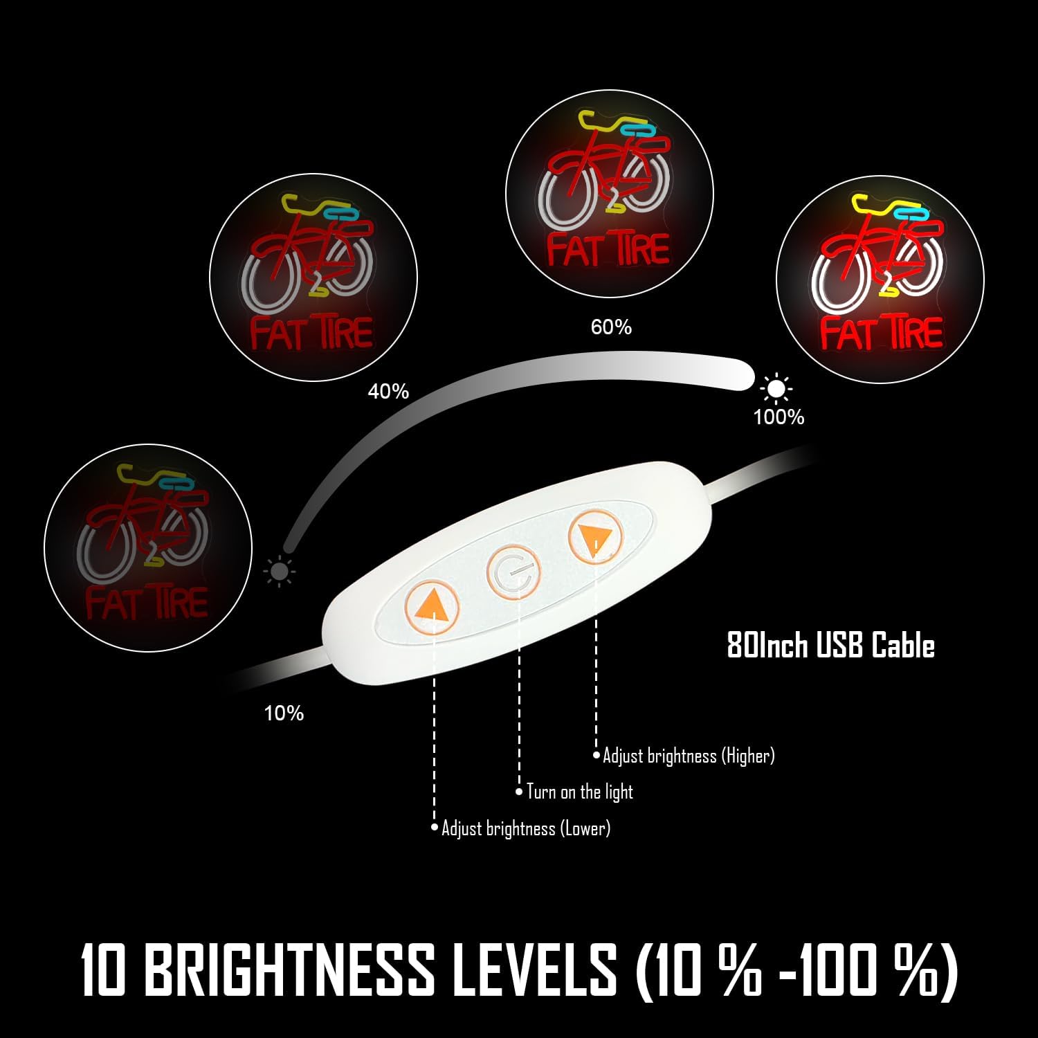 Enseigne néon LED Fat Tire Bik - Cycling Gear Indoor avis et prix