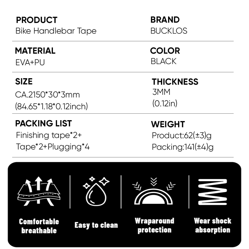 BUCKLOS bandes de vélo de rout - Bike Handlebar Tape avis et prix